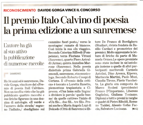 articolo apparso su La Stampa